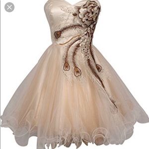 Feathered prom dress